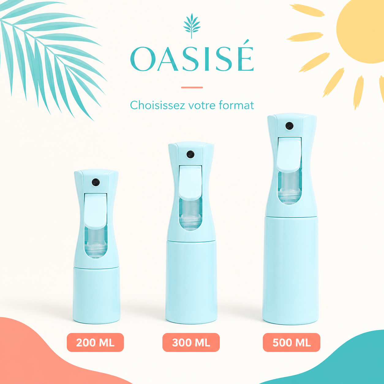 Comparatif des formats Oasisé 200 ml 300 ml et 500 ml
